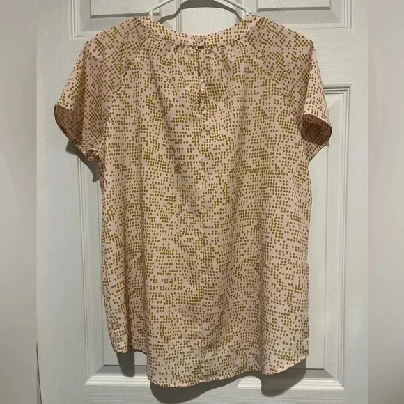 Collective Concepts Size Medium Polka Dot Pink/Gold Short Sleeve High Low - Picture 2 of 8